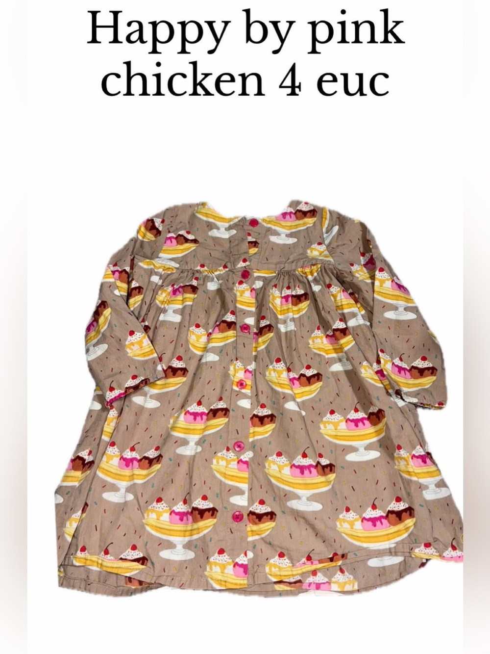 Pink chicken ice cream sundae dress size 4